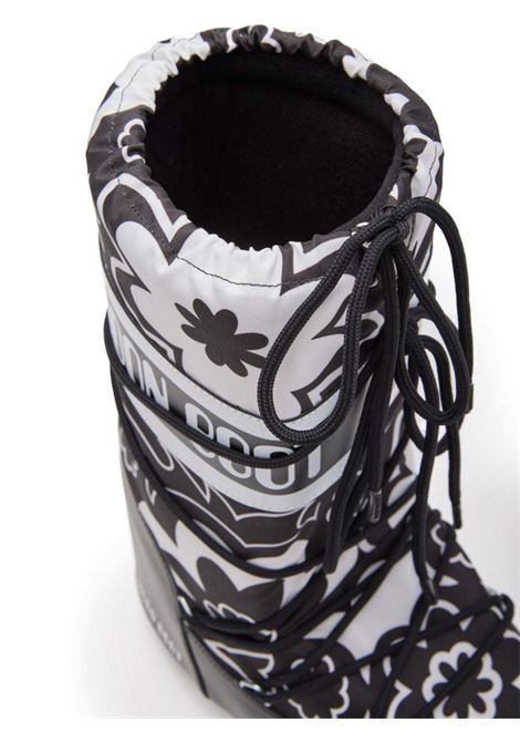 Stivali Icon Flower in bianco e nero Moon Boot - unisex MOON BOOT | 80D1402940NA02